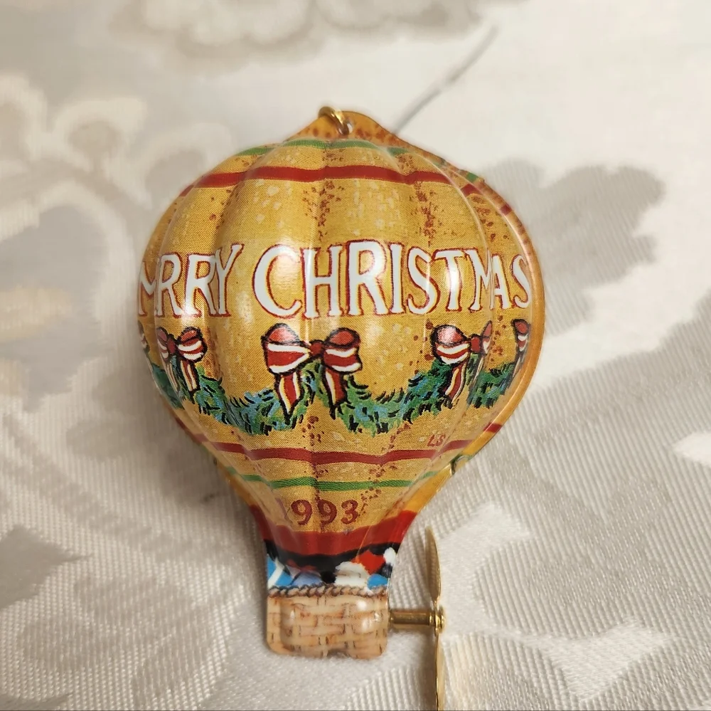 Hallmark Keepsake Ornaments Lot Tin Hot Air Balloon 1930 Biplane Lone Ranger